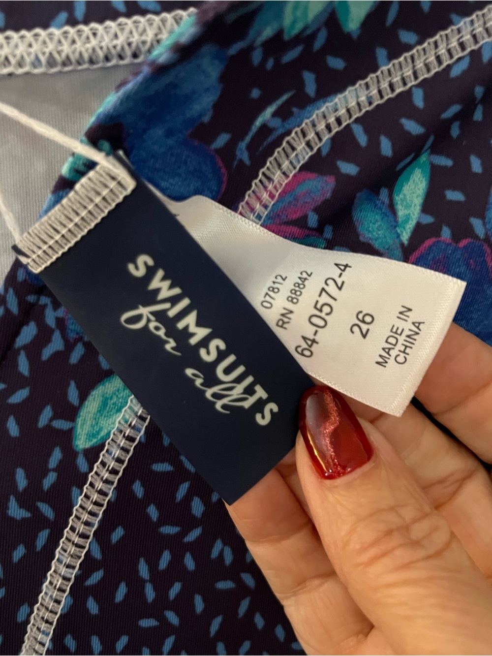 Swimsuits For All Navy and Teal Floral Swim Cover-Up - Picture 5 of 5